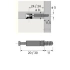 HETTICH Verbindungsbeschlag, 15/20mm Rastex, 8 Stück