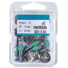 HETTICH Verbindungsbeschlag Rastex, 15/20 mm, 8 Stück