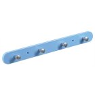 Hettich 4er Garderobe, 380 x 40 x 30mm, Kunststoff, hellblau