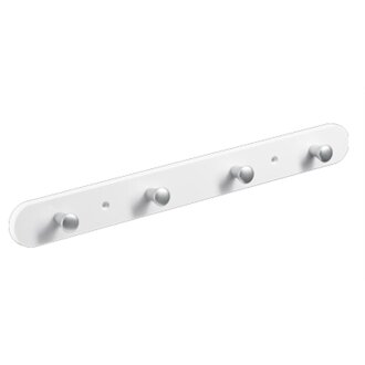 HETTICH Garderobenleiste 4 Haken, 380 x 40 x 30 mm, Kunststoff, weiß