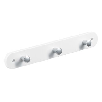 HETTICH Garderobenleiste mit 3 Haken, 280 x 40 x 30 mm, Kunststoff, weiß