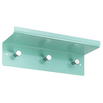 Garderobe 3 Haken mit Ablage Metall Mint