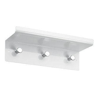 Garderobe 3 Haken mit Ablage Metall weiß