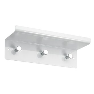 HETTICH Garderobe/Schlüsselbrett/Hakenleiste, 3 Haken mit Ablage, 300 x100 mm, Metall weiß
