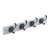HETTICH Holzgarderobe, 4 Haken, Holz lackiert, weiß, silberfarben, 500x 80x 96mm