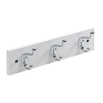 HETTICH Holzgarderobe weiß lackiert mit 3 Haken B-Ware mit leichten Kratzern