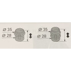 Türstopper zum Anschrauben, Ø 28/35 x 37 mm, Stahl, lackiert, goldfarben