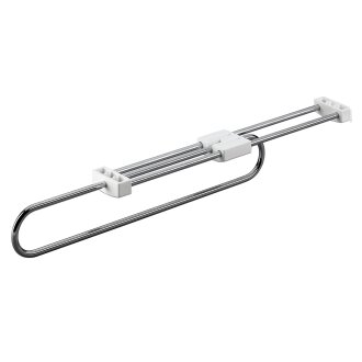 Hettich Kleiderbügelhalter ausziehbar, 350 mm, Stahl, Kunststoff, verchromt, weiß