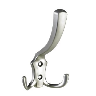 Hettich Hut- und Mantelhaken, 77 x 125 x 75 mm, Zinkdruckguss vernickelt