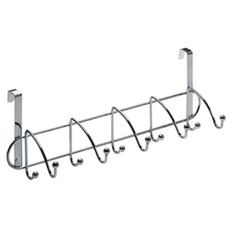 Türhängegarderobe 5 Doppelhaken, 425 x 135 x 135 mm, Stahl verchromt, B-Ware