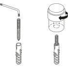 Hettich Türstopper zum Anschrauben, Ø 30/34,5 x 41 mm, Stahl, Edelstahl-Optik
