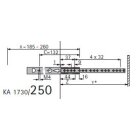 HETTICH Kugelpräzisionsteilauszug KA 1730/260 für Schubkästen mit 17 mm Nut