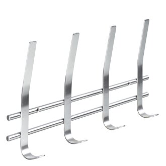 HETTICH Garderobenleiste 4 Haken, 355 x 155 x 50 mm, Edelstahl matt