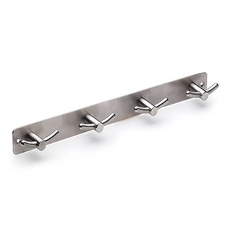 4er Edelstahlgarderobe 370 x 35 x 35mm