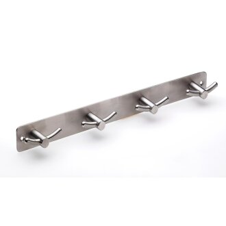 HETTICH Hakenleiste, 4 Haken, 370 x 35 x 35 mm, Edelstahl matt