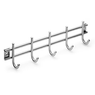 5er Edelstahlgarderobe 380 x 85 x 55mm