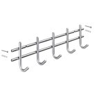 HETTICH Garderobenleiste, 5 Haken, 380 x 85 x 55 mm, Edelstahl matt