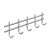 HETTICH Garderobenleiste, 5 Haken, 380 x 85 x 55 mm, Edelstahl matt