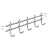 HETTICH Garderobenleiste, 5 Haken, 380 x 85 x 55 mm, Edelstahl matt