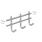 HETTICH Garderobenleiste 3 Haken, 220 x 85 x 55 mm, Edelstahl matt