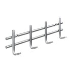 HETTICH Garderobenleiste 4 Haken, 355 x 85 x 45 mm, Edelstahl matt