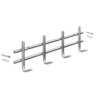 HETTICH Garderobenleiste 4 Haken, 355 x 85 x 45 mm, Edelstahl matt