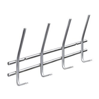 HETTICH Garderobenleiste 4 Haken, 355 x 140 x 50 mm, Edelstahl matt