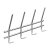 HETTICH Garderobenleiste 4 Haken, 355 x 140 x 50 mm, Edelstahl matt