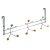 HETTICH Türhängegarderobe, 3 Haken,480 x 190 x 73 mm, Stahl, Porzellan verchromt