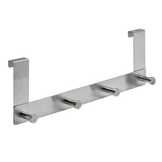 HETTICH Türhängegarderobe, 4 Haken, 400 x 135 x 60mm, Edelstahl matt