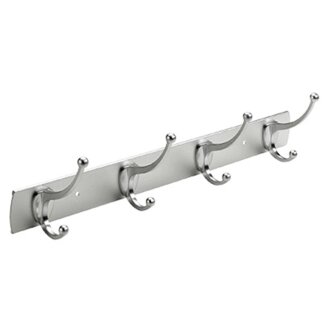 Hettich 4er Garderobenleiste, 435 mm, Alu, Zinkdruckguss