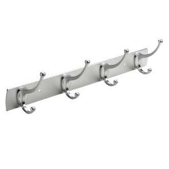 HETTICH 4er Garderobenleiste, 435 x 110 x 80mm, Alu, Zinkdruckguss
