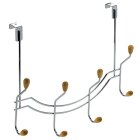 Hettich 4er Türhängegarderobe, verchromt/Buche