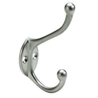 HETTICH Hut- und Mantelhaken, 25 x 90 x 58 mm, Aluminium Optik