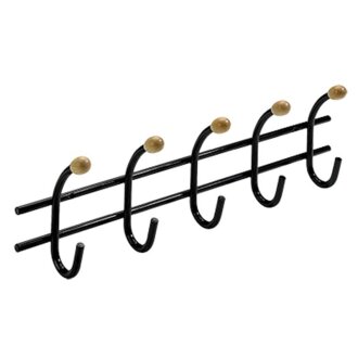 HETTICH 5er Garderobenleiste, 430 x 135 x 65 mm, schwarz, Buche, B-Ware leicht verkratzt