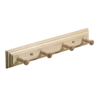 HETTICH Hakenleiste, 4 Haken, 300 x 50 x 60 mm, Holz, Fichte natur
