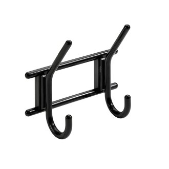 HETTICH Garderobenleiste 2 Haken, Kunststoff, schwarz, 163 x 150 x 70 mm