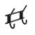HETTICH Garderobenleiste 2 Haken, Kunststoff, schwarz, 163 x 150 x 70 mm