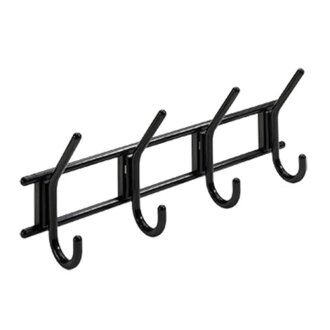 HETTICH Garderobenleiste, 4 Haken, Kunststoff schwarz, 370 x 150 x 70 mm