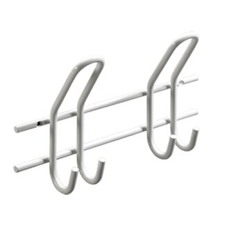 Garderobenleiste 2 Haken Stahl weiß, B-Ware