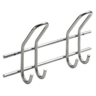 Hettich Garderobenleiste 2 Haken, silberfarben, B-Ware leicht verkratzt