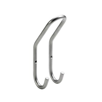 Hettich Hut- und Mantelhaken, 52 x 165 x 65 mm, Stahl, silberfarben, B-Ware leicht verkratzt