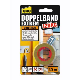 UHU DOPPELBAND, EXTREM doppelseitiges Montage-Klebeband