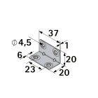 HETTICH Längswinkel, 20 x 20 x 37mm, verzinkt, 30 Stück