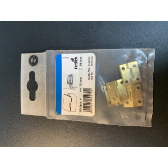 Hettich Scharnier, 15 x 25 mm, vermessingt, 4 Stück