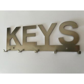 Schlüsselbrett "Keys" Edelstahl  20 cm Made in BaWü / Germany