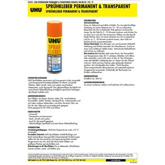 UHU Sprühkleber Transparent & Permanent 200 ml 