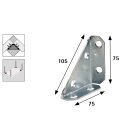 Hettich Eckverbinder, 75 x 75 x 105 x 2 mm, Stahl verzinkt, 10 Stück