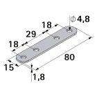 HETTICH Verbindungsblech, 80 x 15mm, verzinkt, 50 Stück