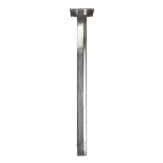 Hettich Tischbein, einseitig abgerundet, 50 x 50 x 710 mm, Edelstahl-Optik